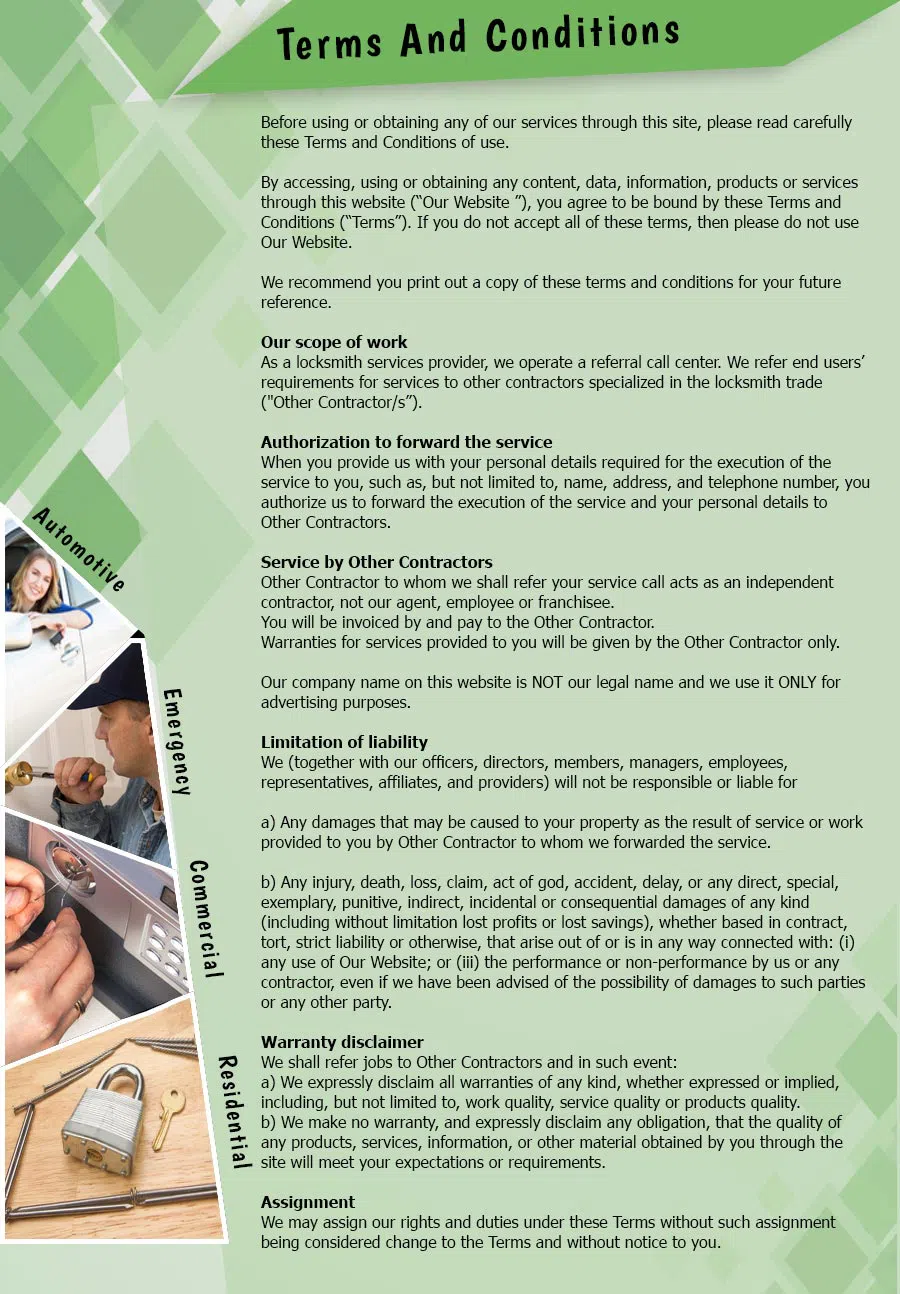 Aqua Locksmith Store Tacoma, WA 253-666-9431 - TermsAndConditions-2